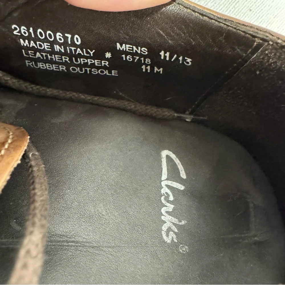 Clarks Mens‎ Size 11 Brown Leather Oxford Dress Shoes Lace Up Casual